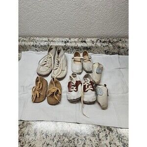 Vintage 60s   Baby  And Toddler Shoes mixed Sizes Leather Hard Soles